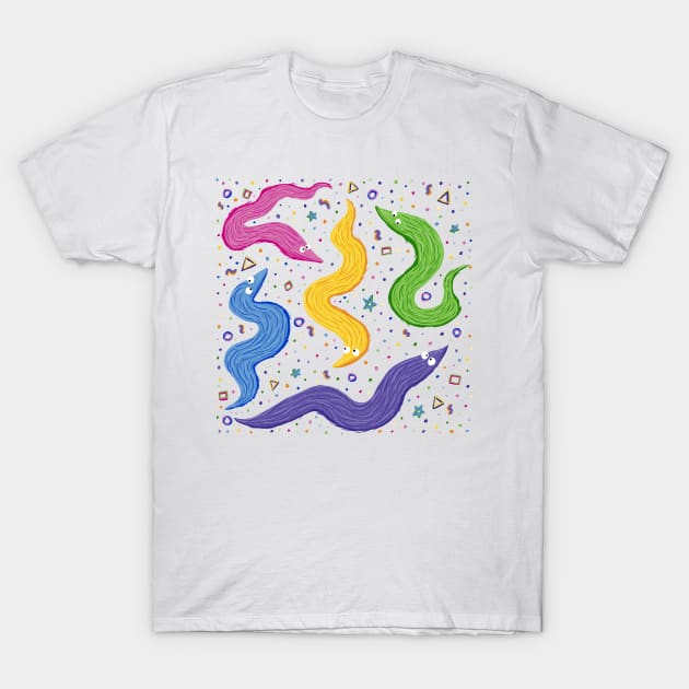 Bowling Alley Worm On A String T-Shirt by positivepeachy